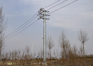 قطب استیل لوله ای گالوانیزه 110KV ، تک قطب انتقال قدرت ماست بالا